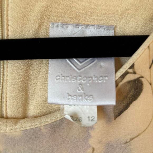 Vintage Christopher & Banks Pale Yellow Short Sleeve Maxi Dress Size 12 - Picture 5 of 10